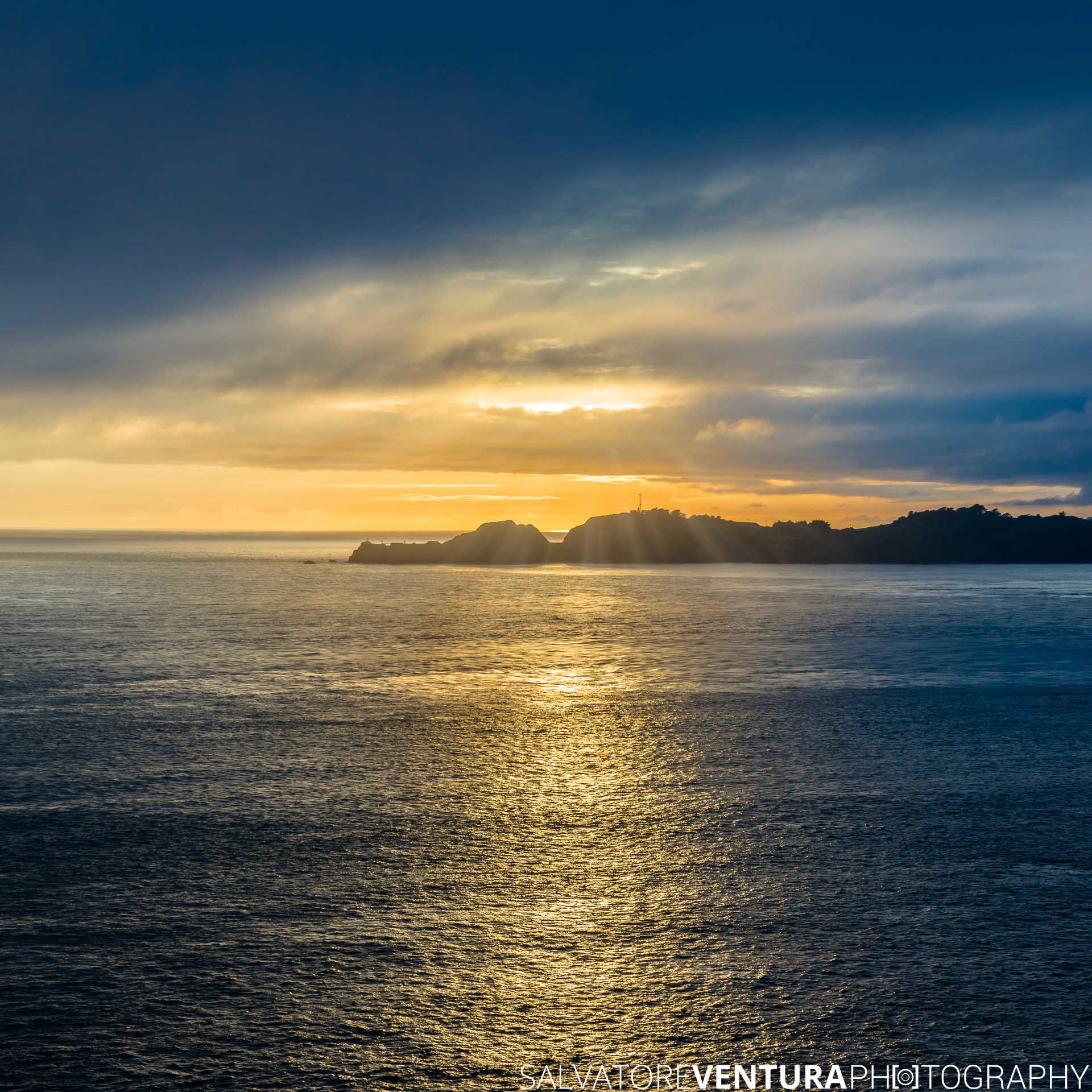 Point Bonita Lighthouse at Sunset (yellow/blue tones) - Salvatore Ventura Ph[o]tography